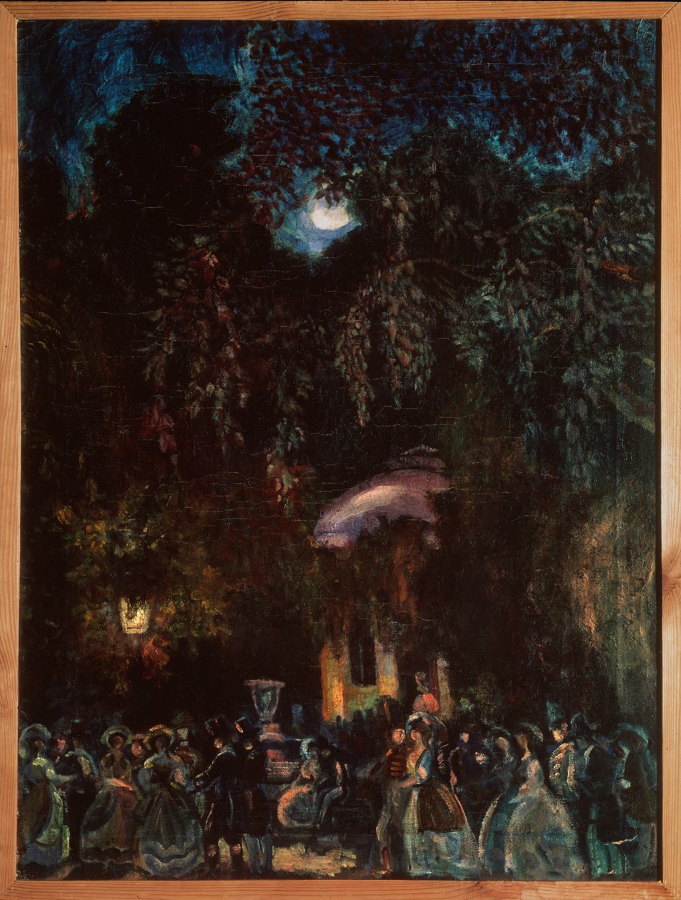 Spania. (Fritidsscene, firmavandring i gata, kveld). Maleri av Sergei Yurievich Sudeykin (Serge Soudeikine) (1882-1946), olje på lerret, ca 1910. Russisk kunst, 1900-tallet. Statens friluftsmuseum for historie, arkitektur og kunst, Psko av Sergei Yurevich Sudeikin