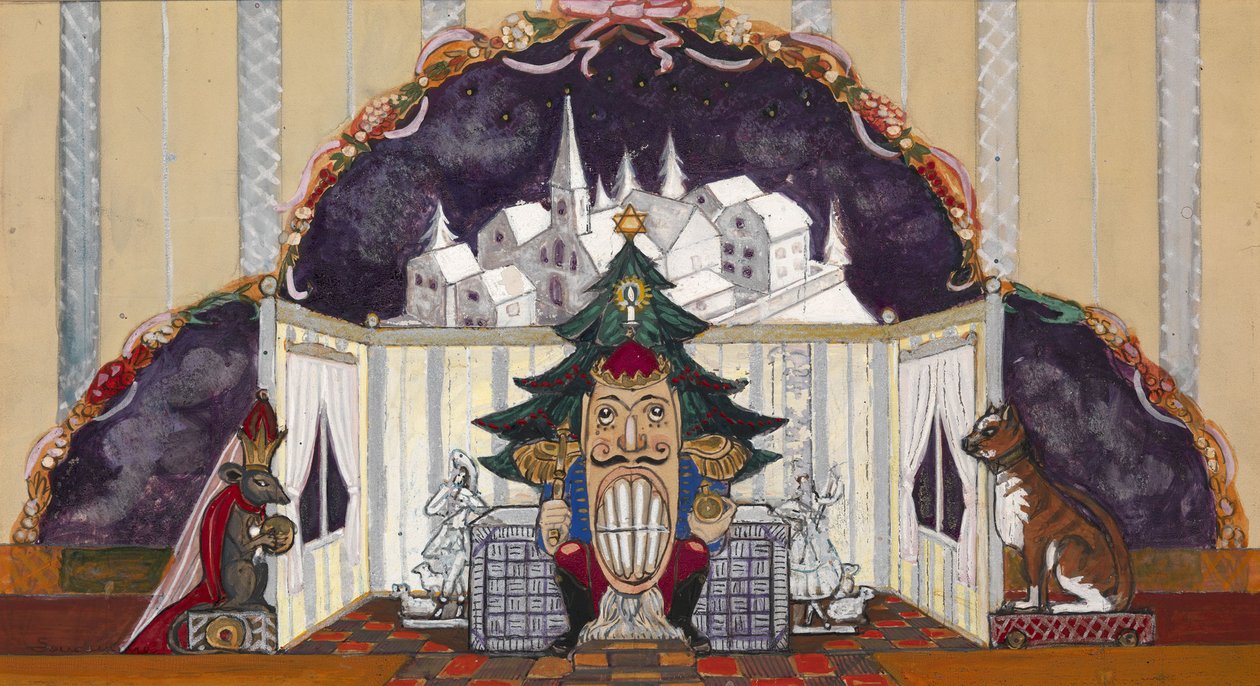 Scenografi for balletten Nøtteknekkeren av P. Tsjaikovskij av Sergei Yurievich Sudeykin