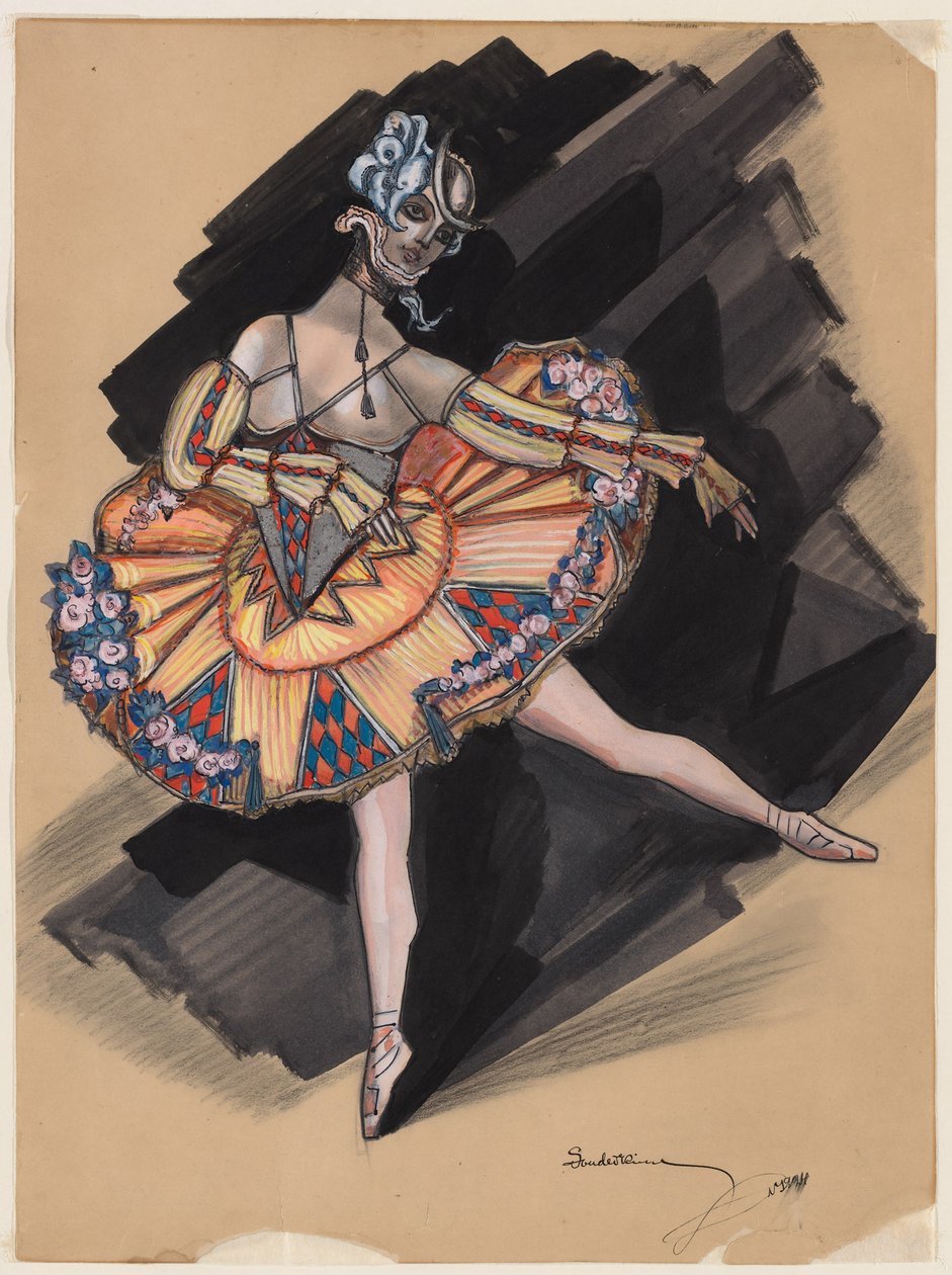 Fedukken. Kostymedesign for Anna Pavlova, 1924 av Sergei Yurievich Sudeykin