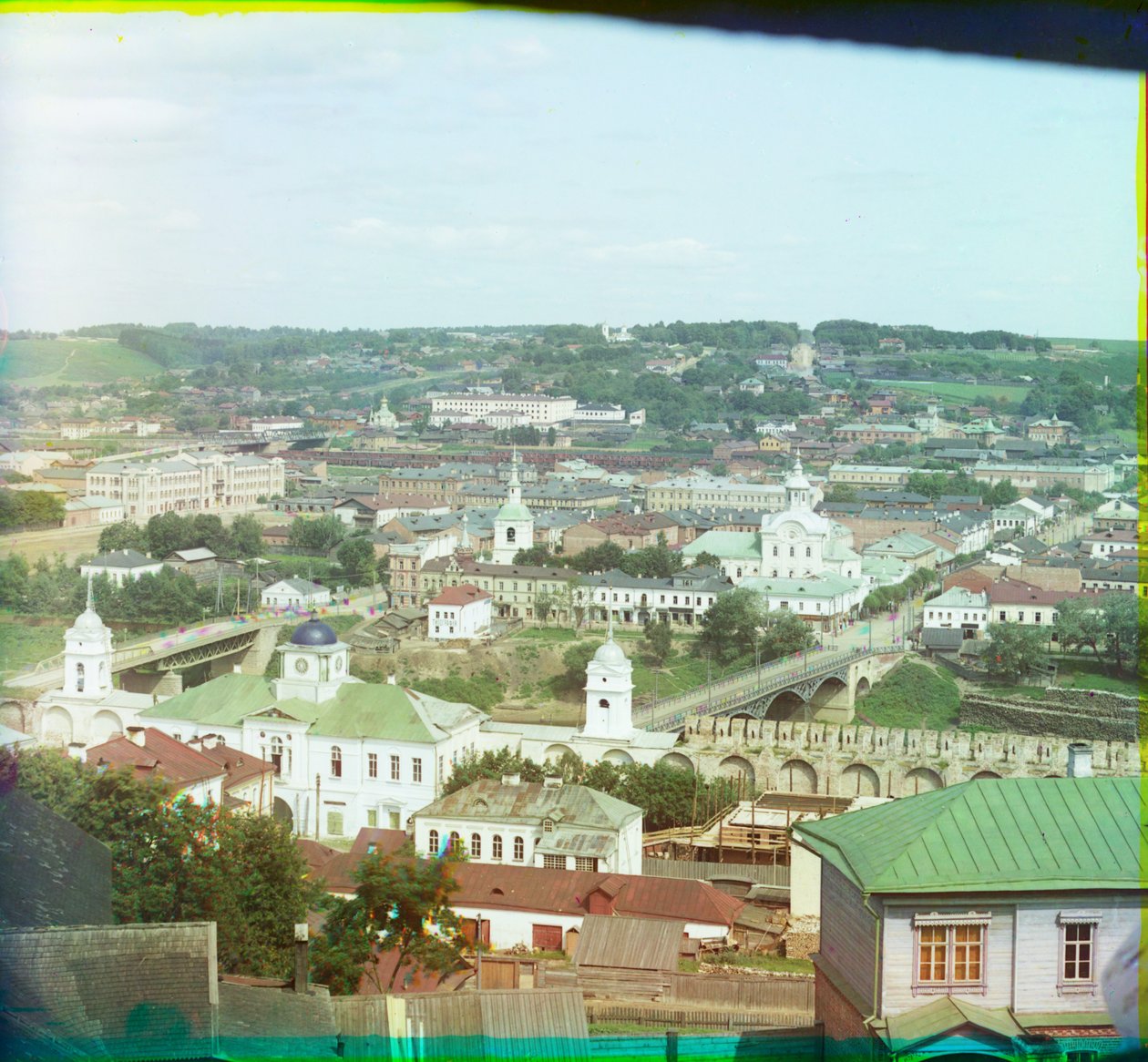 Generell utsikt over den nordlige delen fra klokketårnet til Assumption Cathedral, Smolensk, 1905-1915 av Sergey Prokudin Gorsky