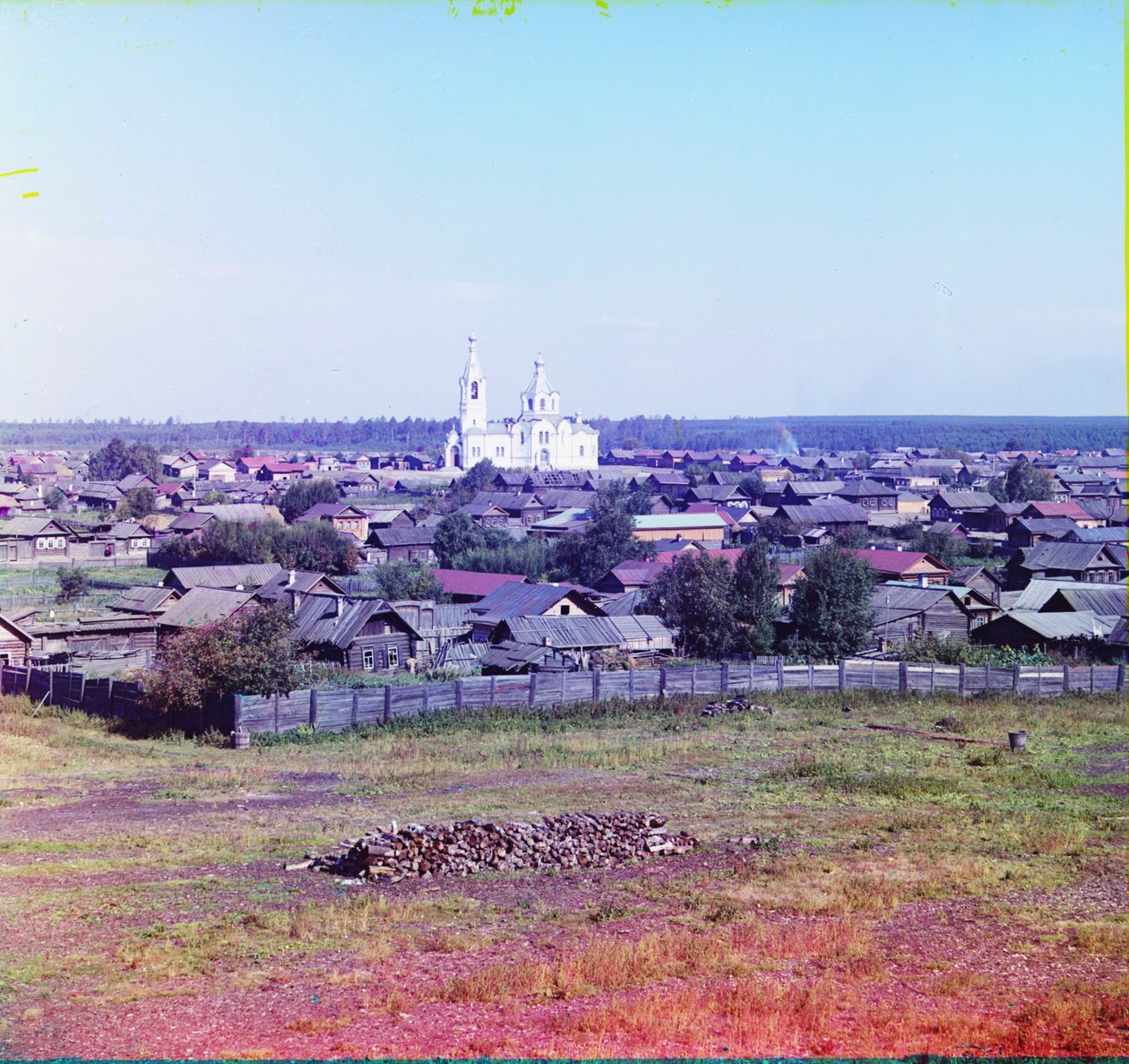 Ekaterinburg hvor tsaren og hans familie ble skutt i 1918, 1905-1915 av Sergey Prokudin Gorsky