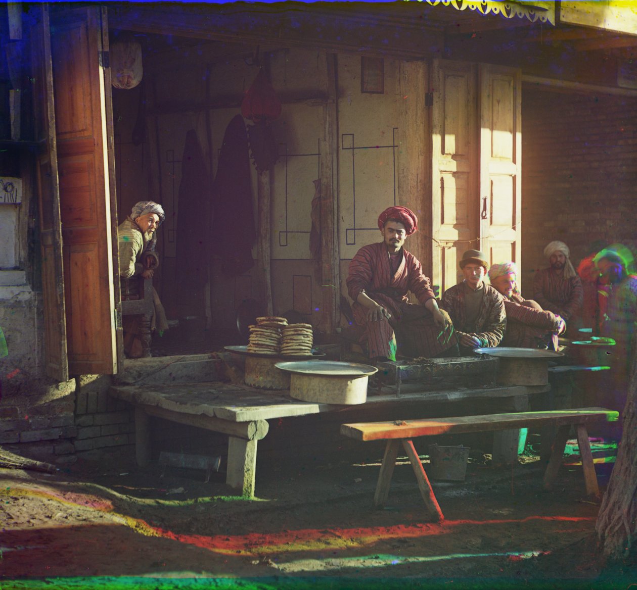 Kebabrestaurant, Samarkand, 1905-1915 av Sergey Prokudin Gorsky