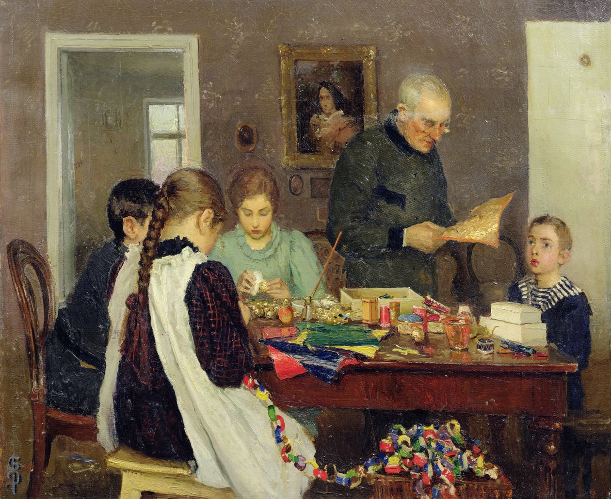 Forberedelse til jul, 1896 av Vasily Sergeyevich Dosekin