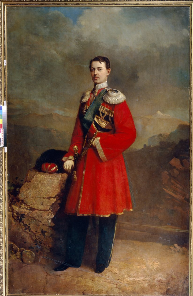 Portrett av storhertug Nicholas Alexandrovich av Russland (Nikolai Aleksandrovitch Romanov av Sergey Konstantinovich Zaryanko