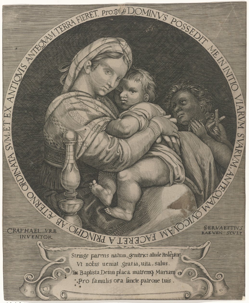 Madonna della sedia Maria med Kristusbarnet og døperen Johannes av Servatius Raeven