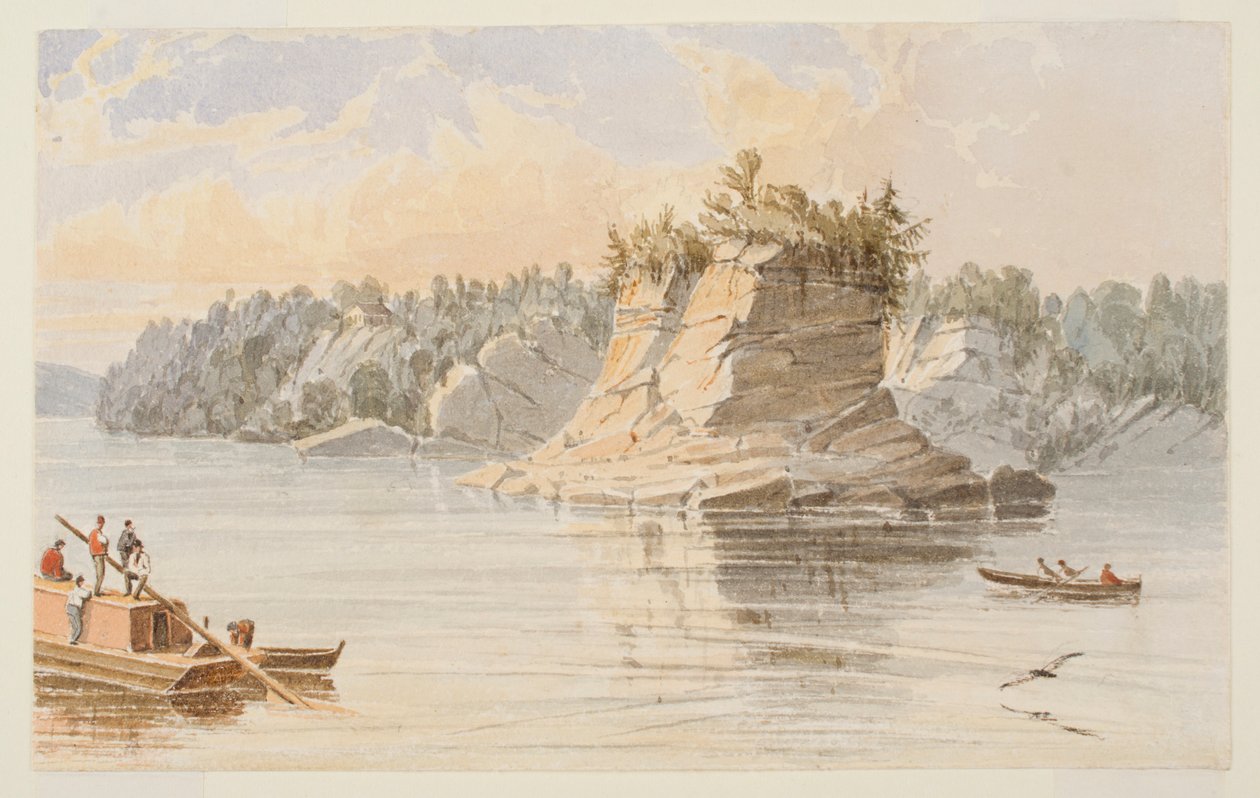 The Grand Tower, 80 Miles Above the Mouth of the Ohio, #64 av Seth Eastman