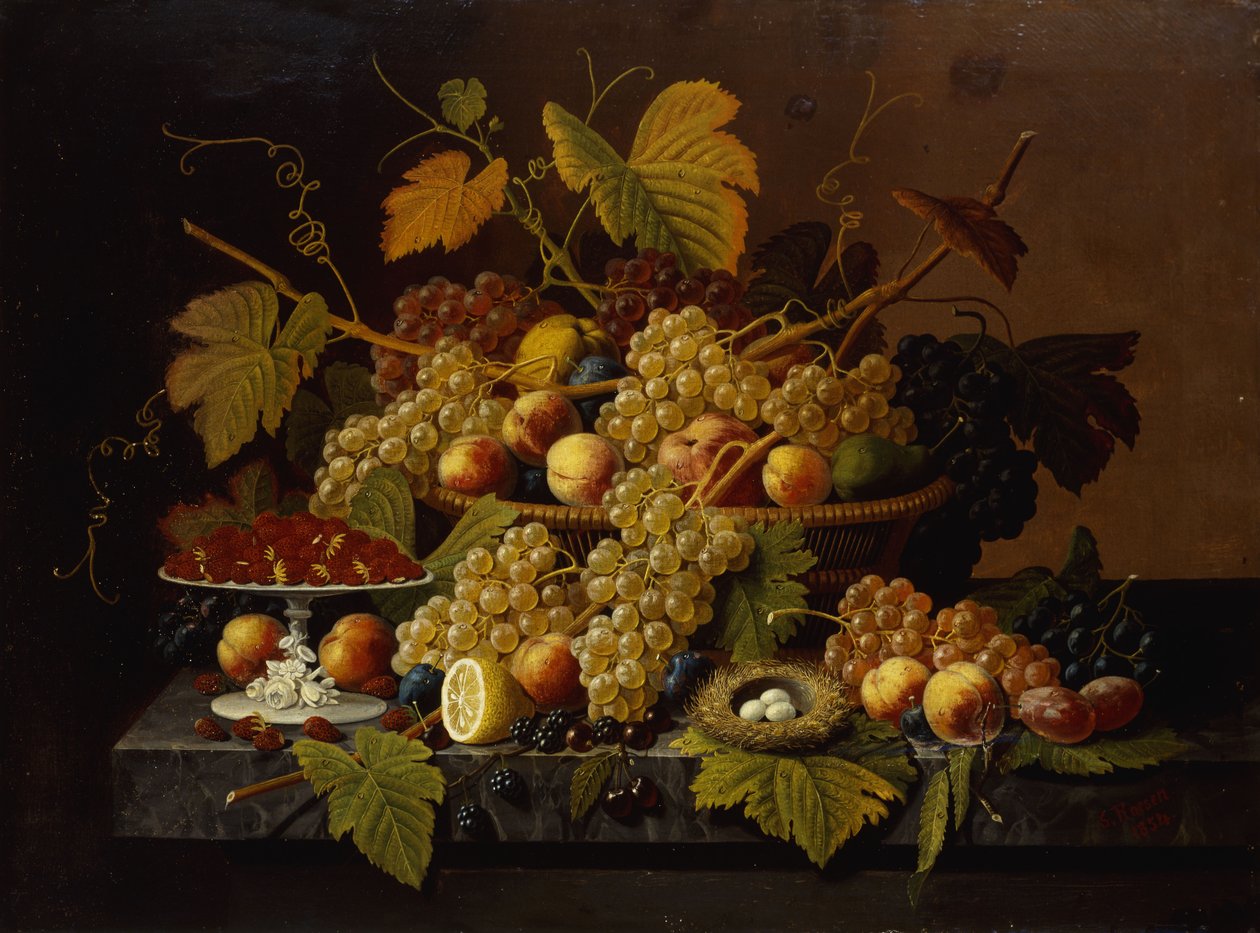 Stilleben med frukt, 1854 av Severin Roesen