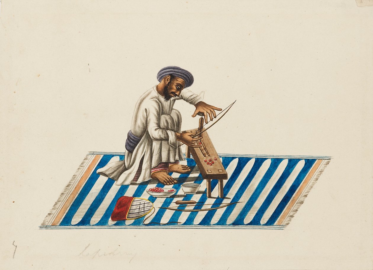 Lapidary på jobb, c1810 av Sewak Ram