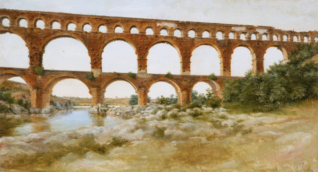 Landskapet til Pont du Gard av Seweryn Mielżyński