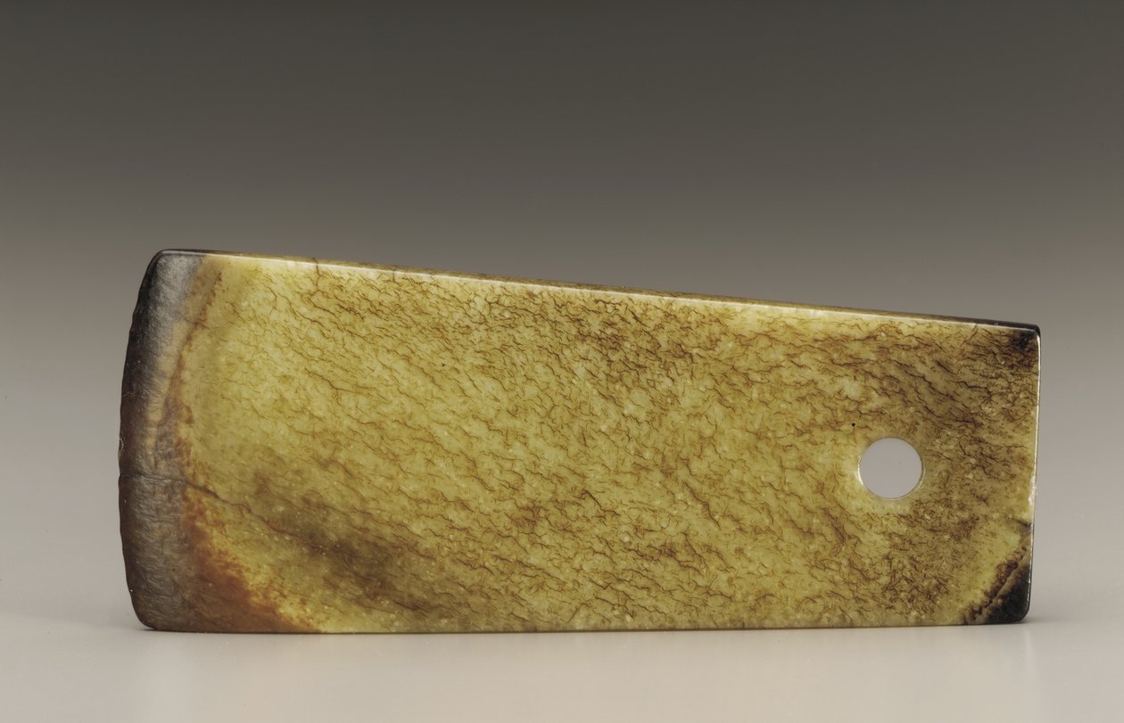 Øks (fu) (jade) av Shang Dynasty Chinese School