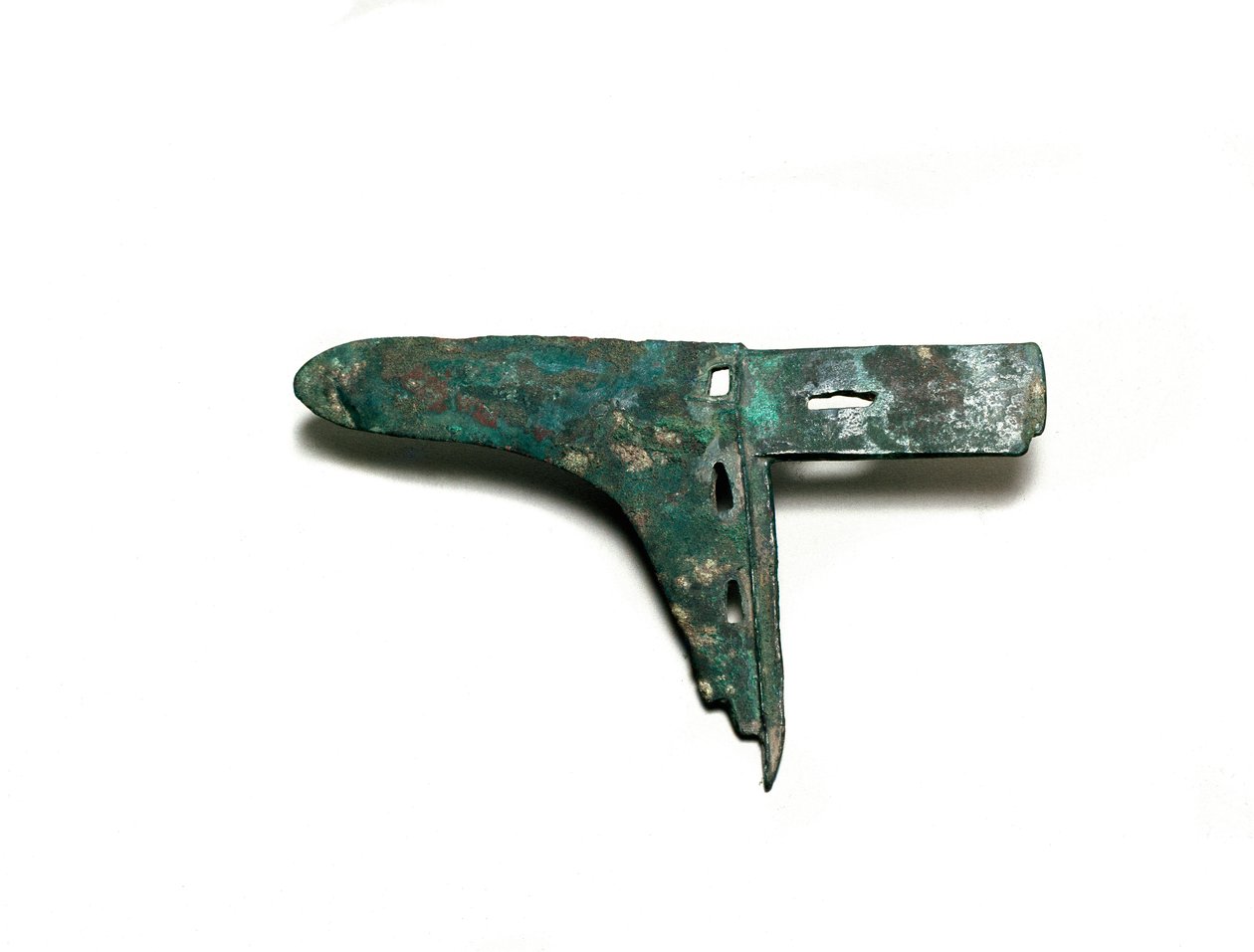 Hellebardblad i bronse av Shang Dynasty Chinese School