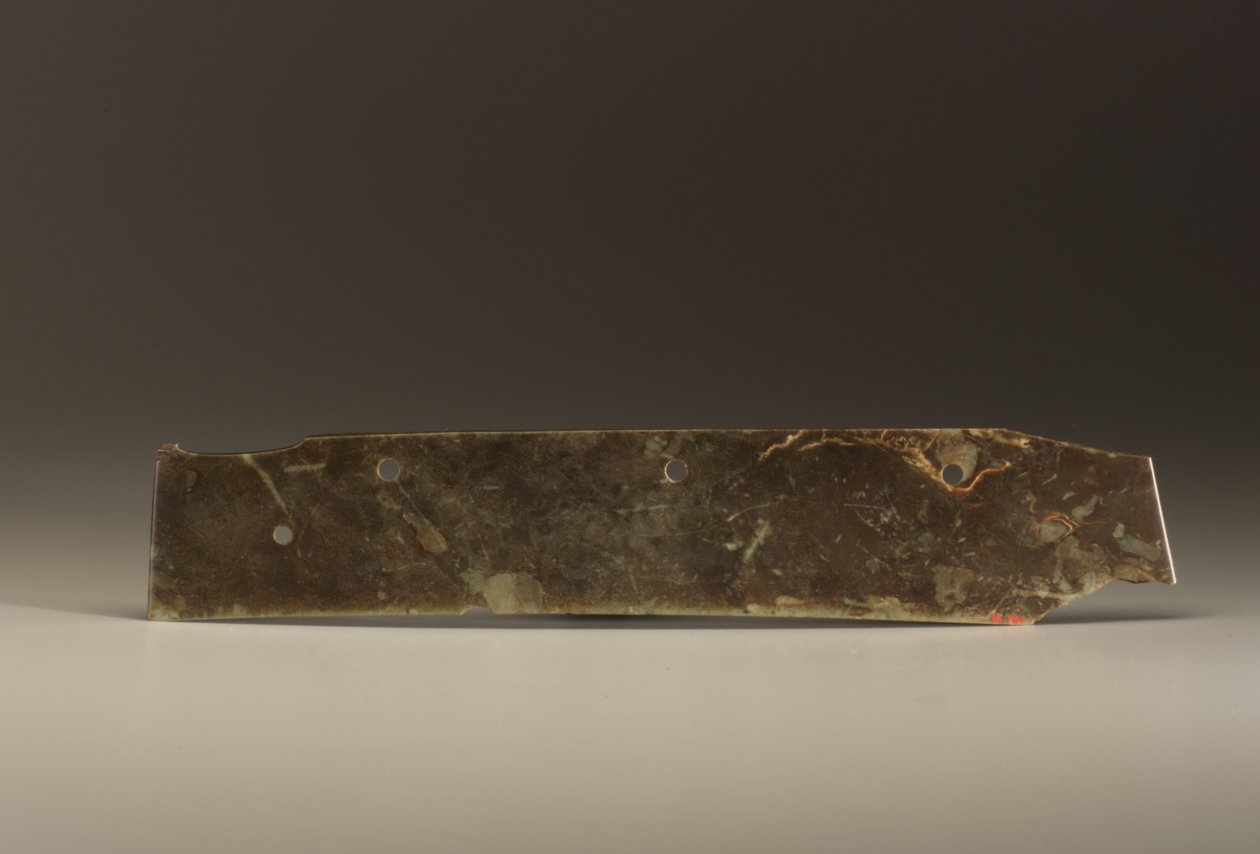 Seremonielt redskap (jade) av Shang Dynasty Chinese School