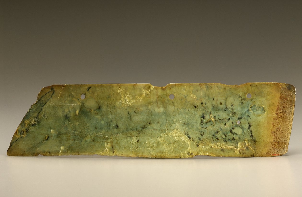Seremonielt redskap (jade) av Shang Dynasty Chinese School