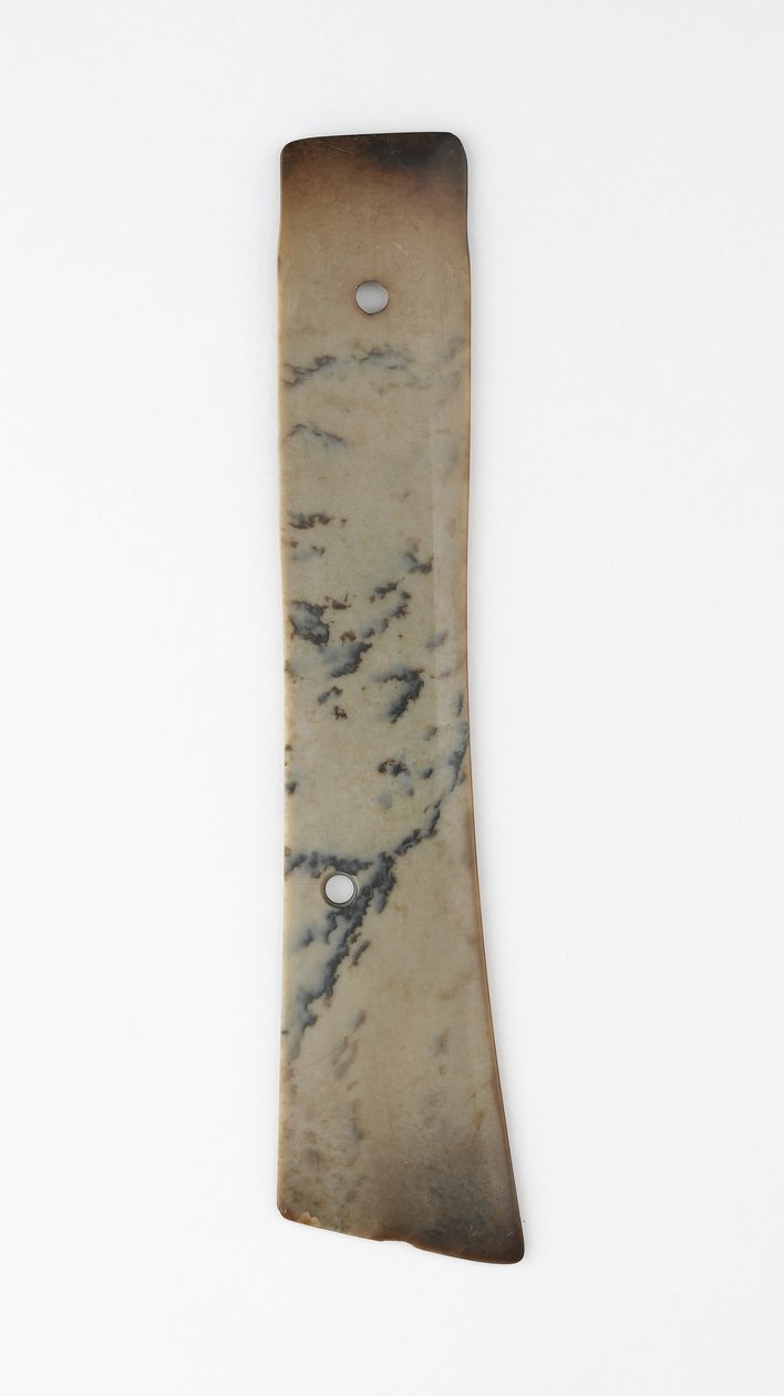 Seremonielt redskap (jade) av Shang Dynasty Chinese School