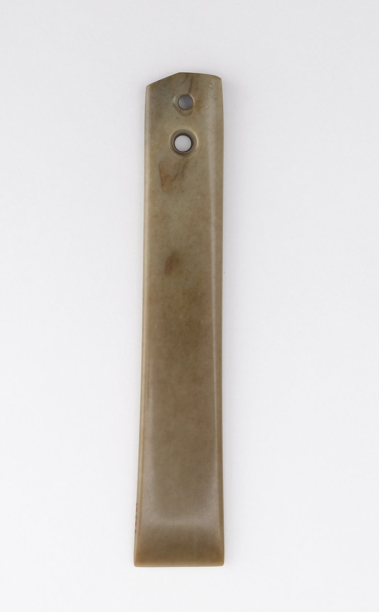 Seremonielt redskap (jade) av Shang Dynasty Chinese School