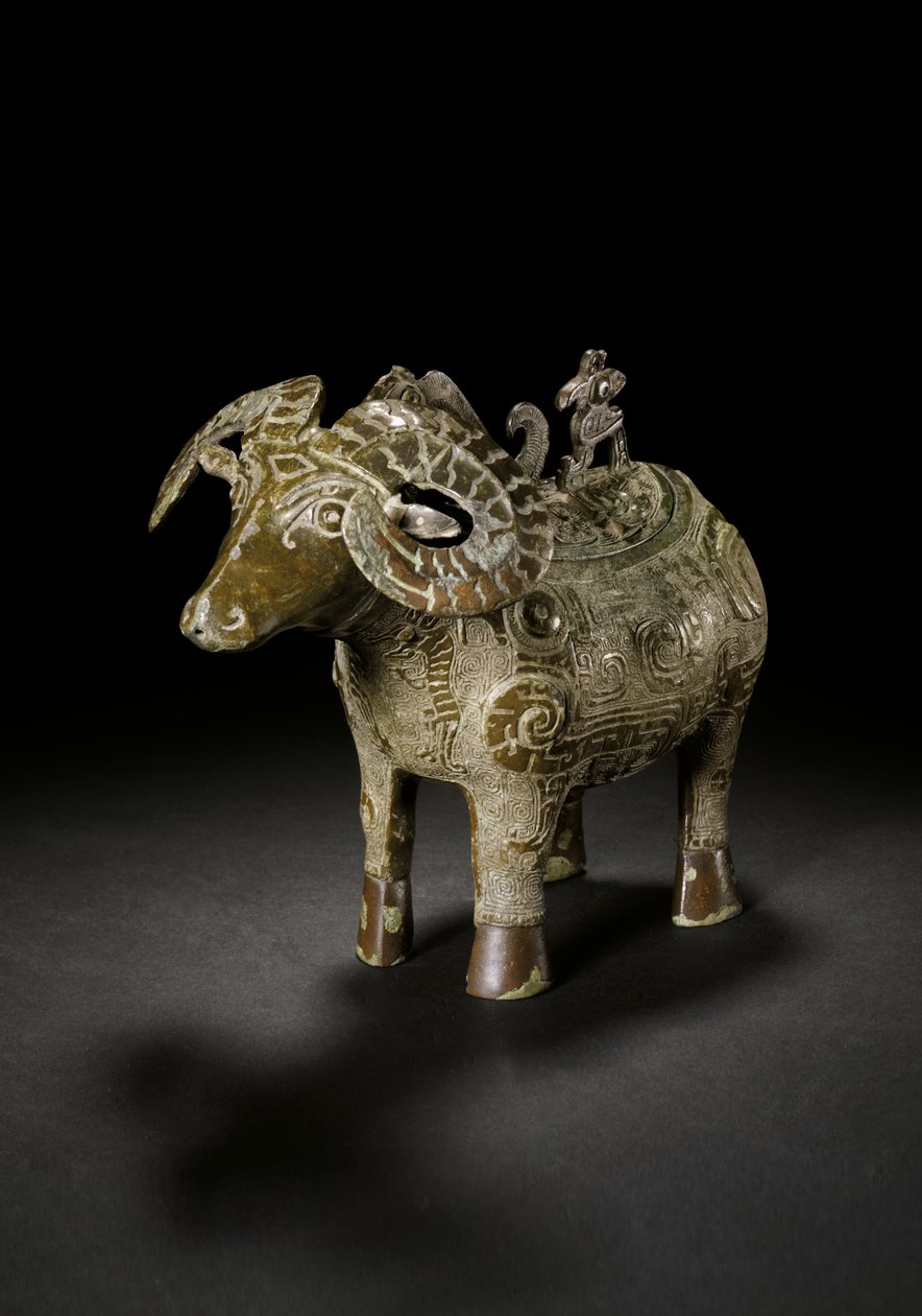 Rituelt ramformet vinkar, Gong, sent Shang-dynastiet (bronse) (se også 3618607) av Shang Dynasty Chinese School