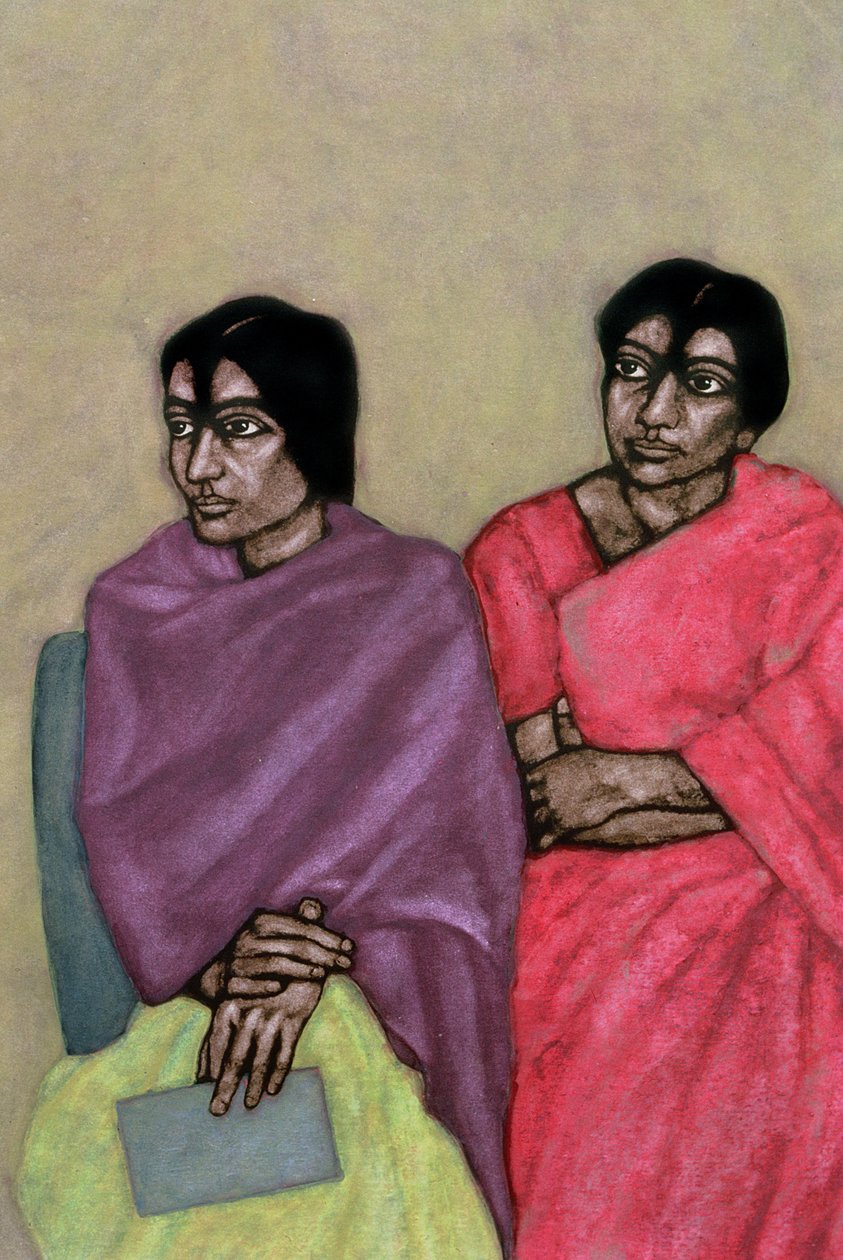 Barnelek, 1987 (wc på papir) (detalj) av Shanti Panchal