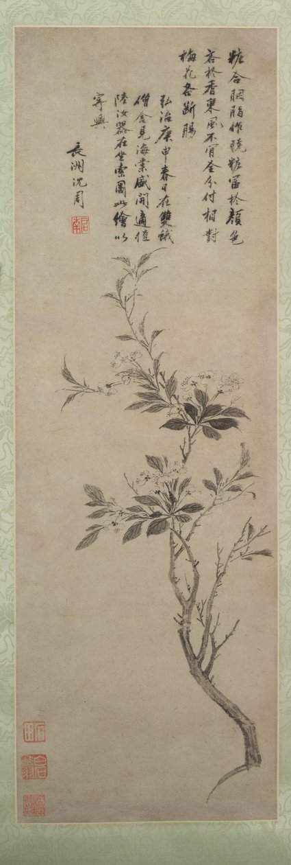 Blomstrende krabbeeple av Shen Zhou