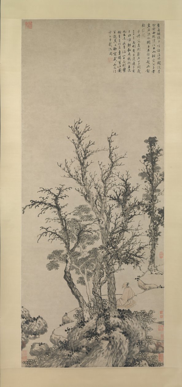 Silent Angler in a Autumn Wood, datert 1475. av Shen Zhou