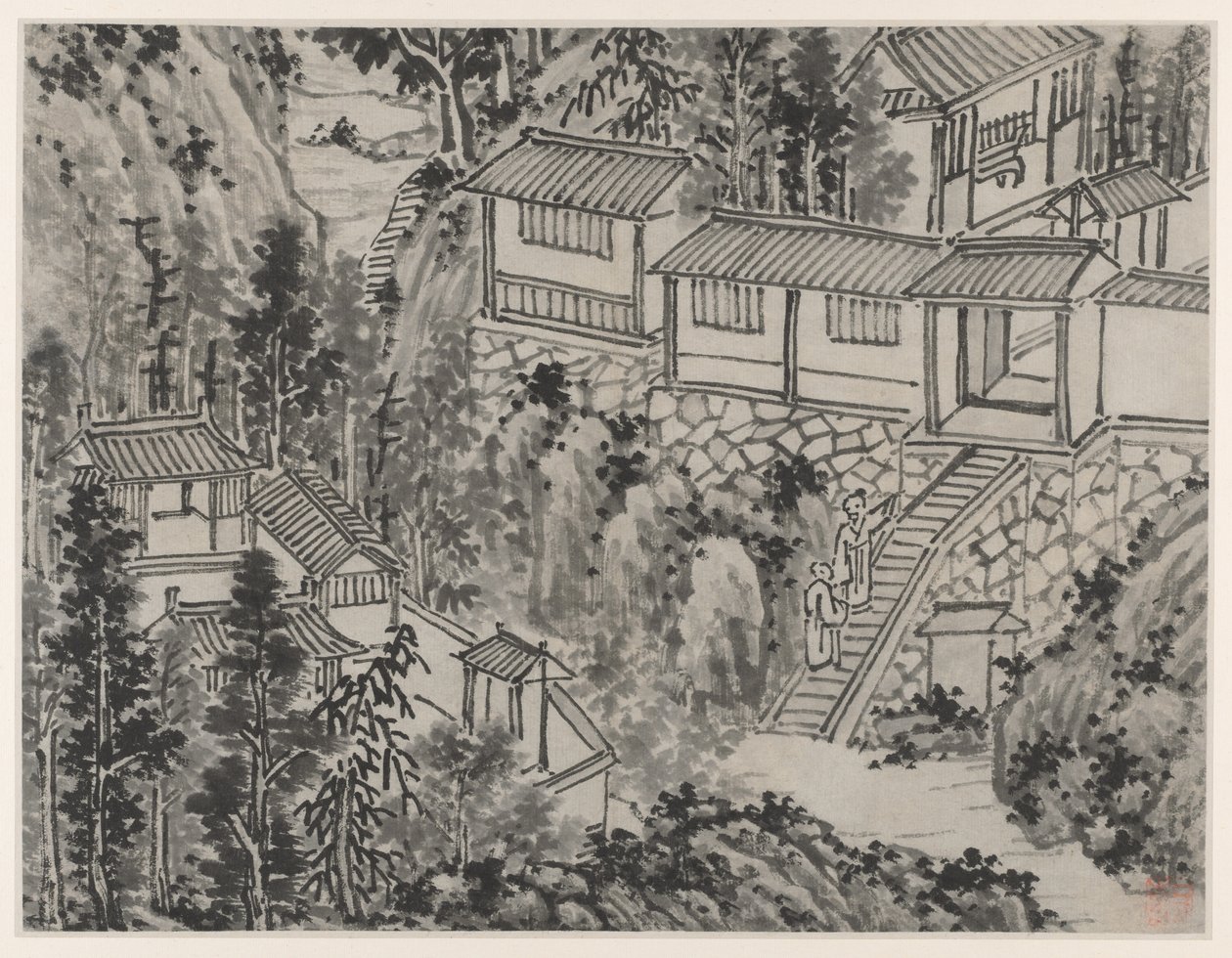 Tolv utsikt over Tiger Hill, Suzhou: The Pine Retreat av Shen Zhou