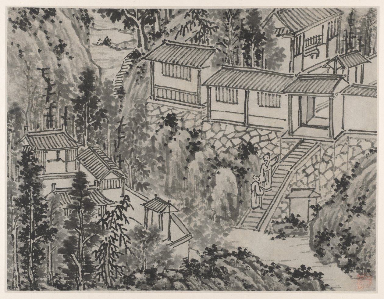 Tolv utsikt over Tiger Hill, Suzhou: The Pine Retreat, etter 1490. av Shen Zhou