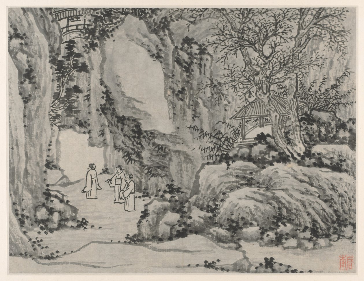 Tolv utsikt over Tiger Hill, Suzhou: The Sword Spring, Tiger Hill, etter 1490. av Shen Zhou