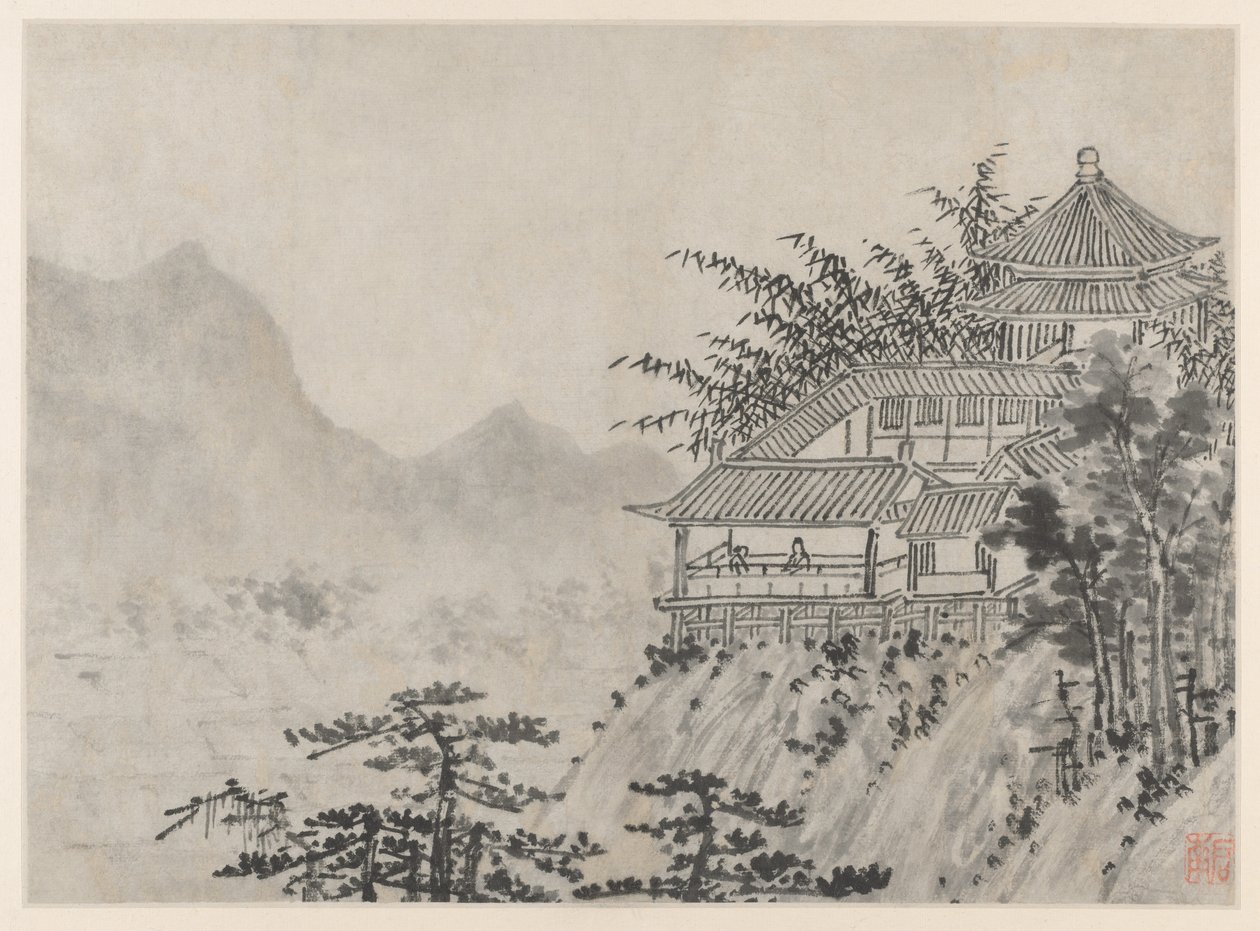 Tolv utsikt over Tiger Hill, Suzhou: The Thousand Acres of Clouds, etter 1490. av Shen Zhou
