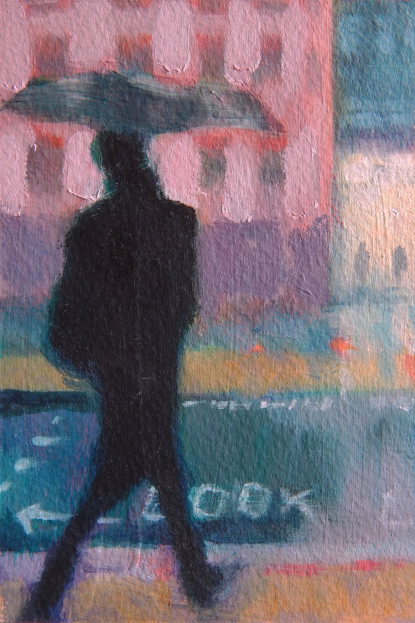 18.01 Mansion House, 2015 (olje på kort) av Sheri Gee