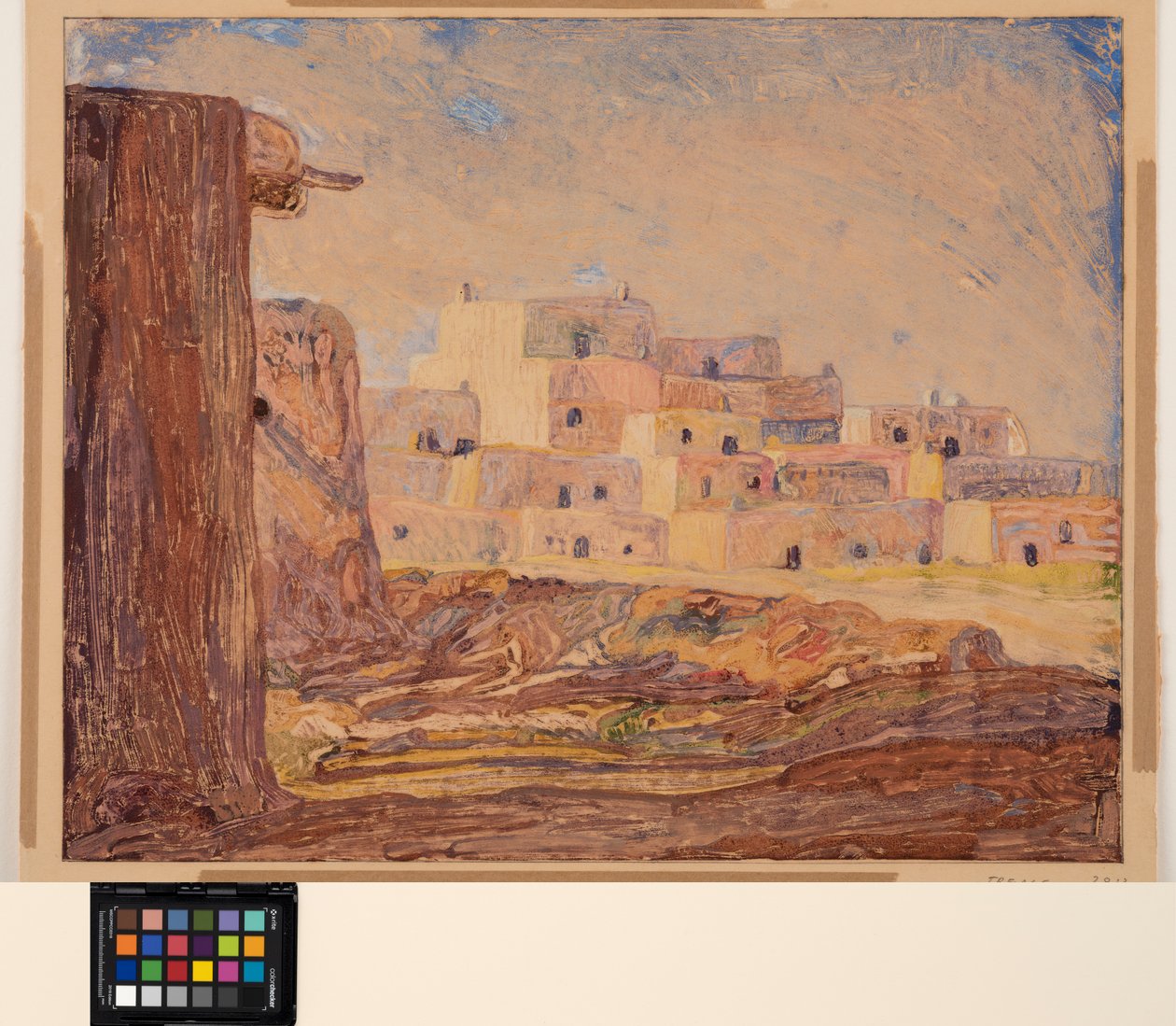 Indian Village, ca. 1928 (monotype på papir) av Sherman Trease