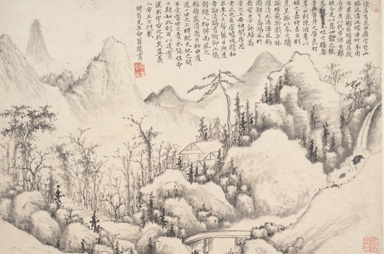 Mountain Retreat, datert til 1654-55. av Shi Lin