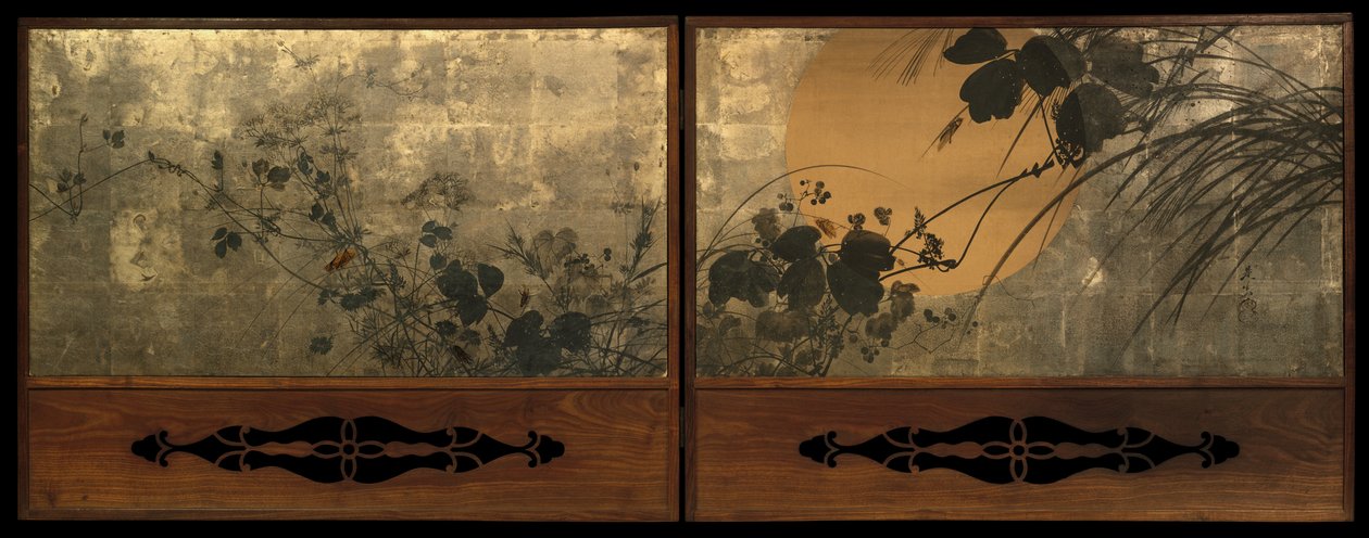 Høstgress i måneskinn av Shibata Zeshin