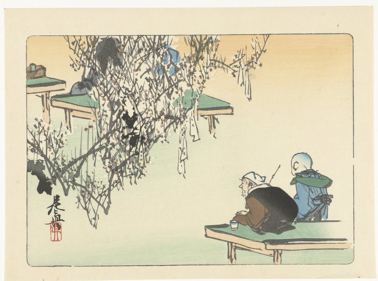 Beundrer plommeblomstringen Sammenligninger av blomster (serietittel) Hana kurabe (serietittel på objekt) av Shibata Zeshin