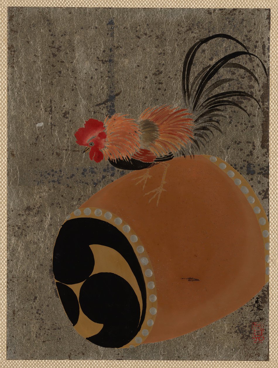 Hane på tromme, 1882. av Shibata Zeshin