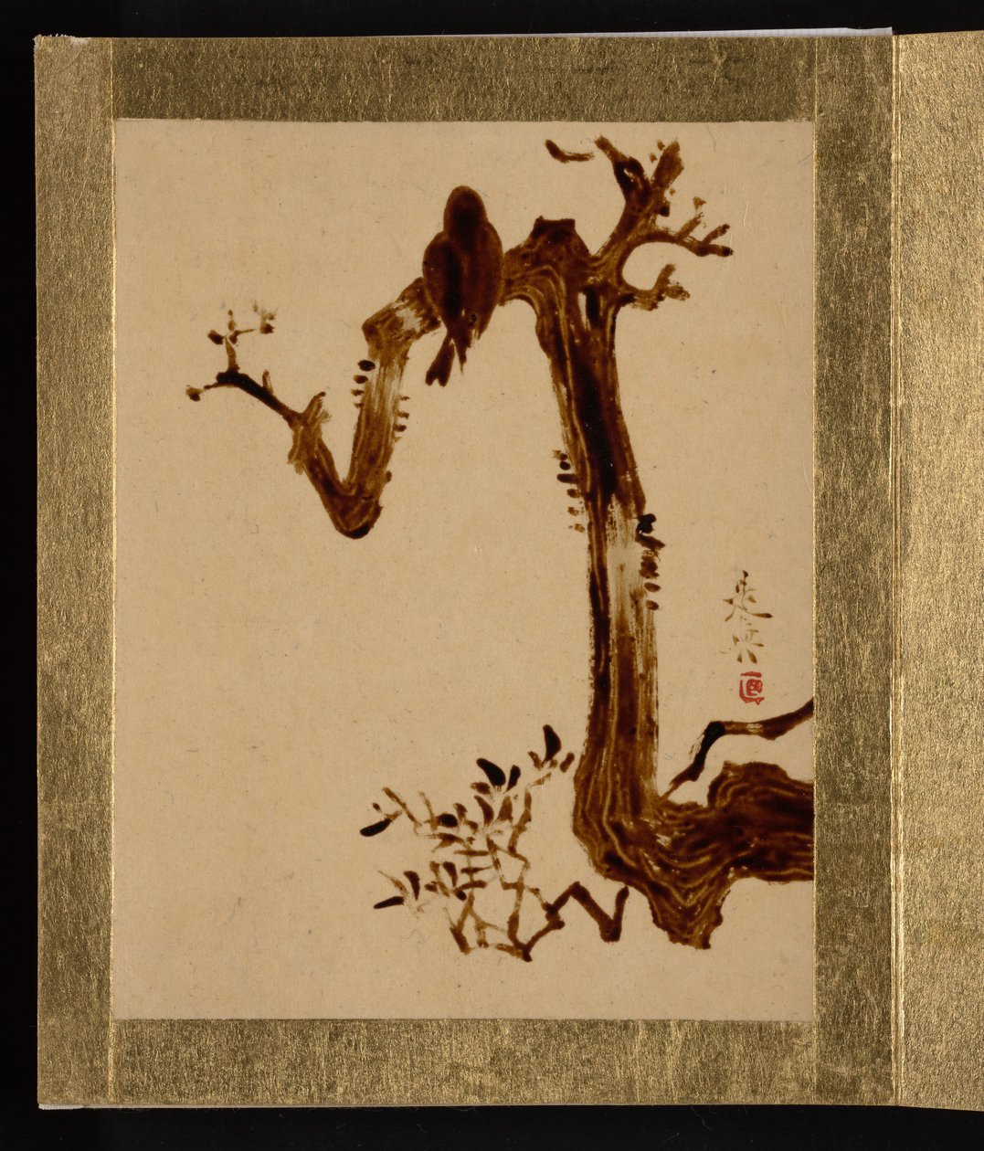 Krähe auf Baum av Shibata Zeshin