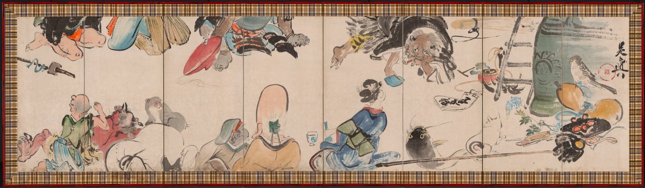 Samling av Otsu-e-emner, sent på 1800-tallet. av Shibata Zeshin