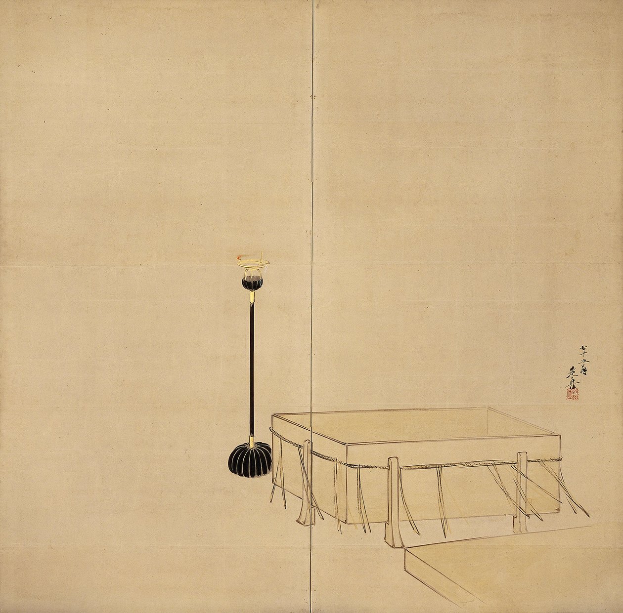Ibaraki [venstre del av et par] av Shibata Zeshin