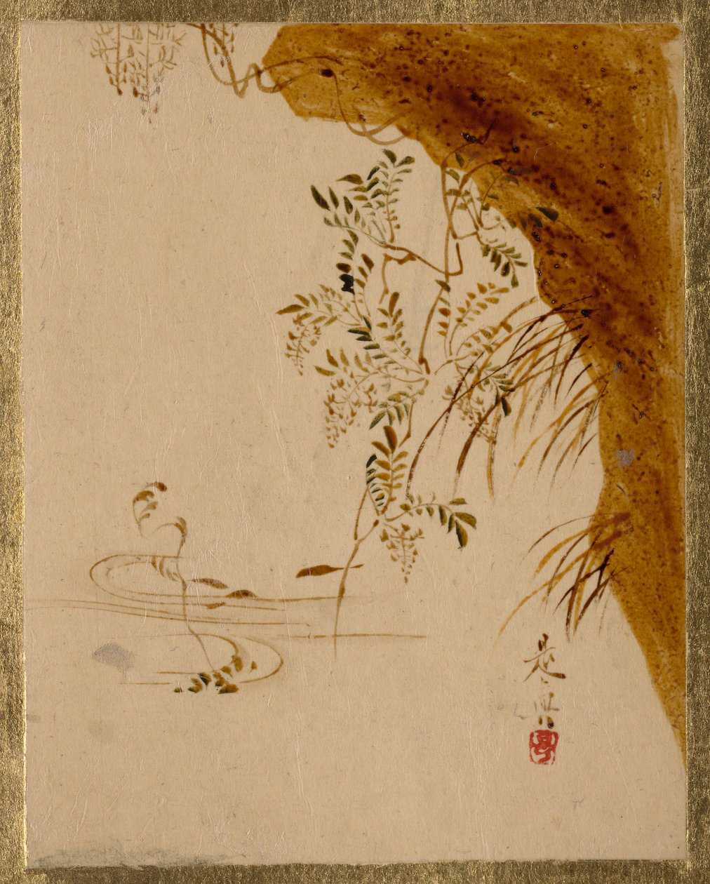 Overhengende klippe. av Shibata Zeshin
