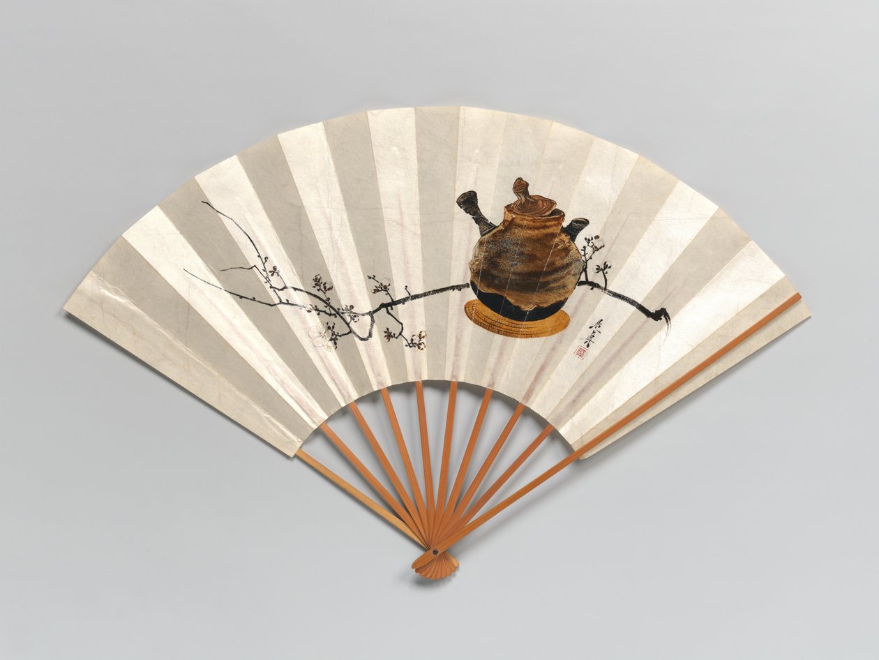 Plommegren og tekanne. av Shibata Zeshin