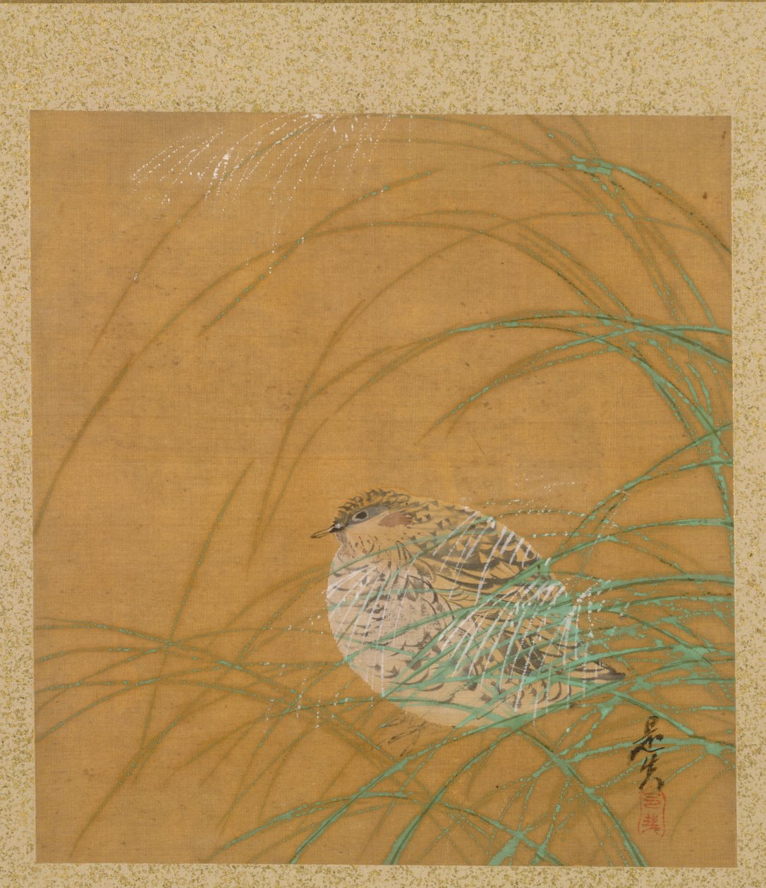 Quail in Grass fra Album of Painting av Shibata Zeshin