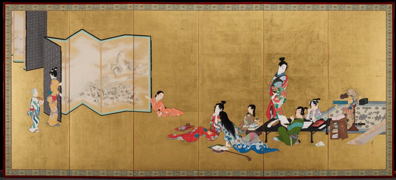 De fire ferdighetene [høyre del av et par] av Shibata Zeshin