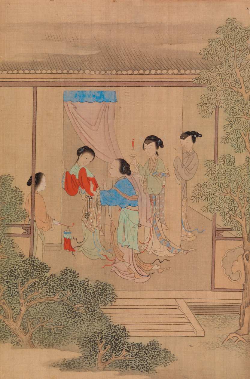 Fem figurer på verandaen av Shih Fu Chuiu Ying Shih Fu Chuiu Ying