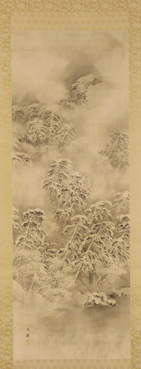 Vinterlandskap, Edo-perioden eller Meiji-tiden, ca. 1865-1870. av Shiokawa Bunrin