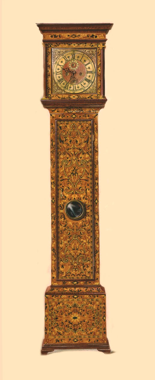 Klokke innlagt med lett marquetry, 1905 av Shirley Charles Llewellyn Slocombe