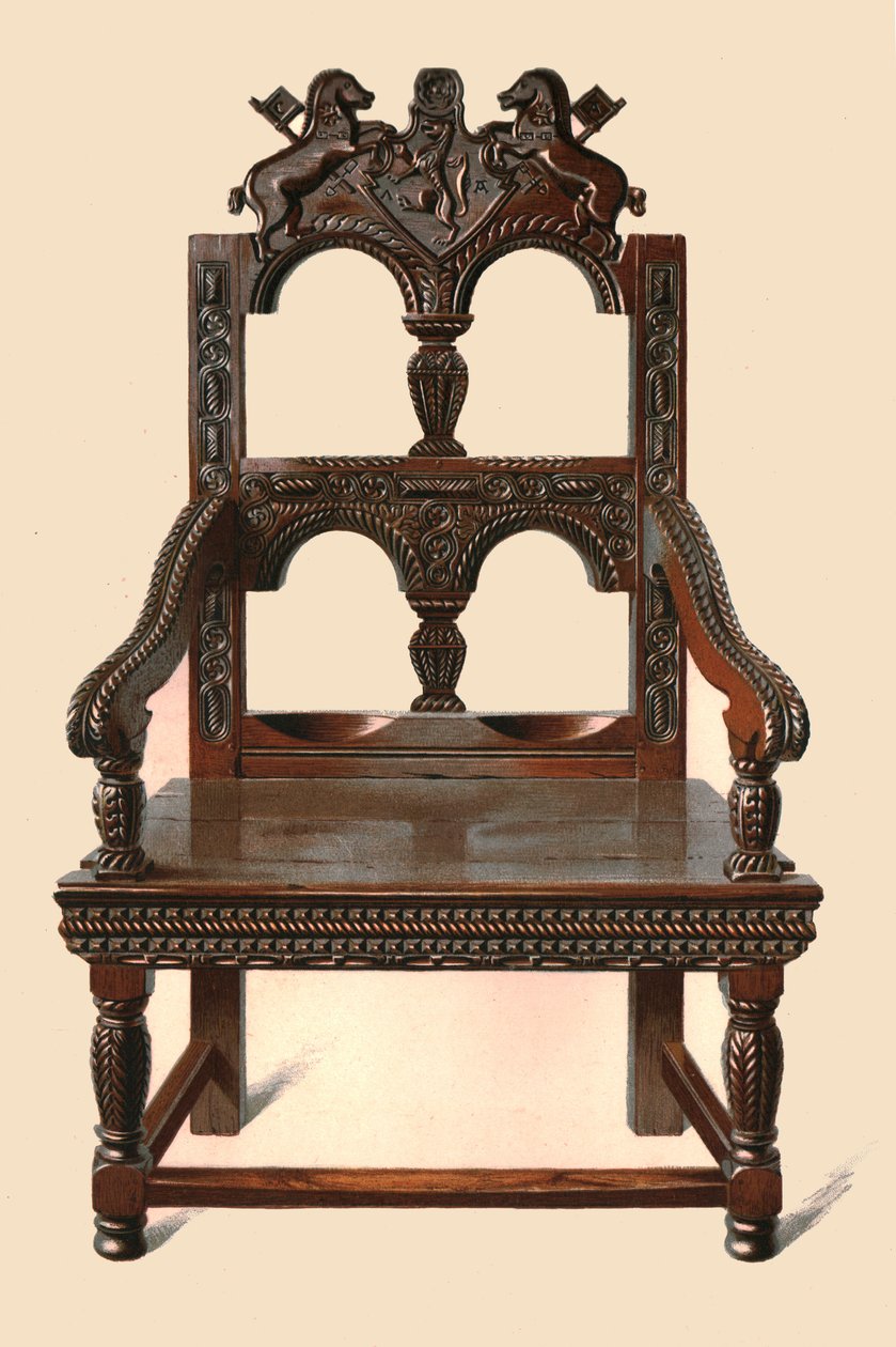 Eik Cacqueteuse stol, 1904 av Shirley Charles Llewellyn Slocombe