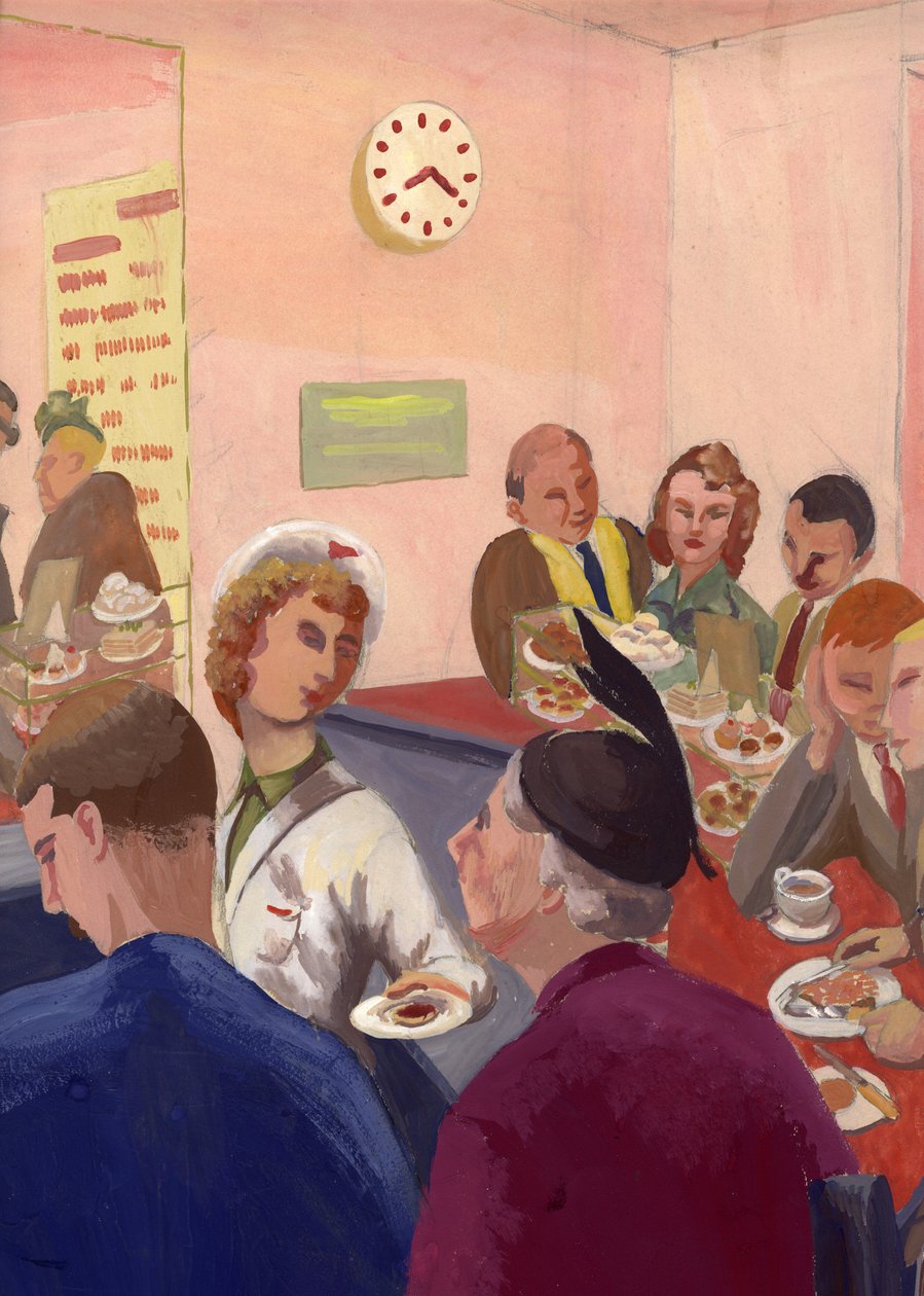 Kaféinteriør, London, c1950. av Shirley Markham