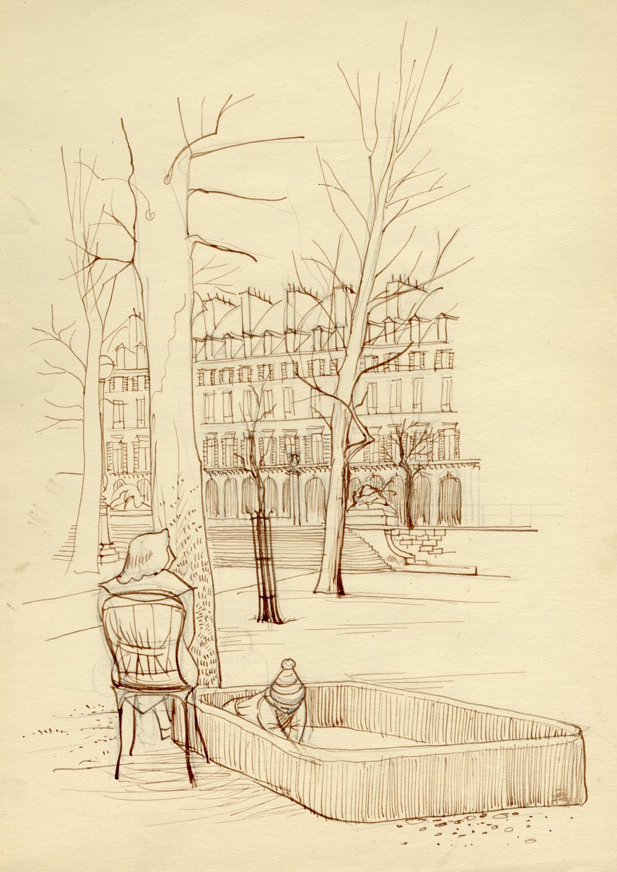 Barn leker i sandkassen, Paris, Frankrike, c1951. av Shirley Markham