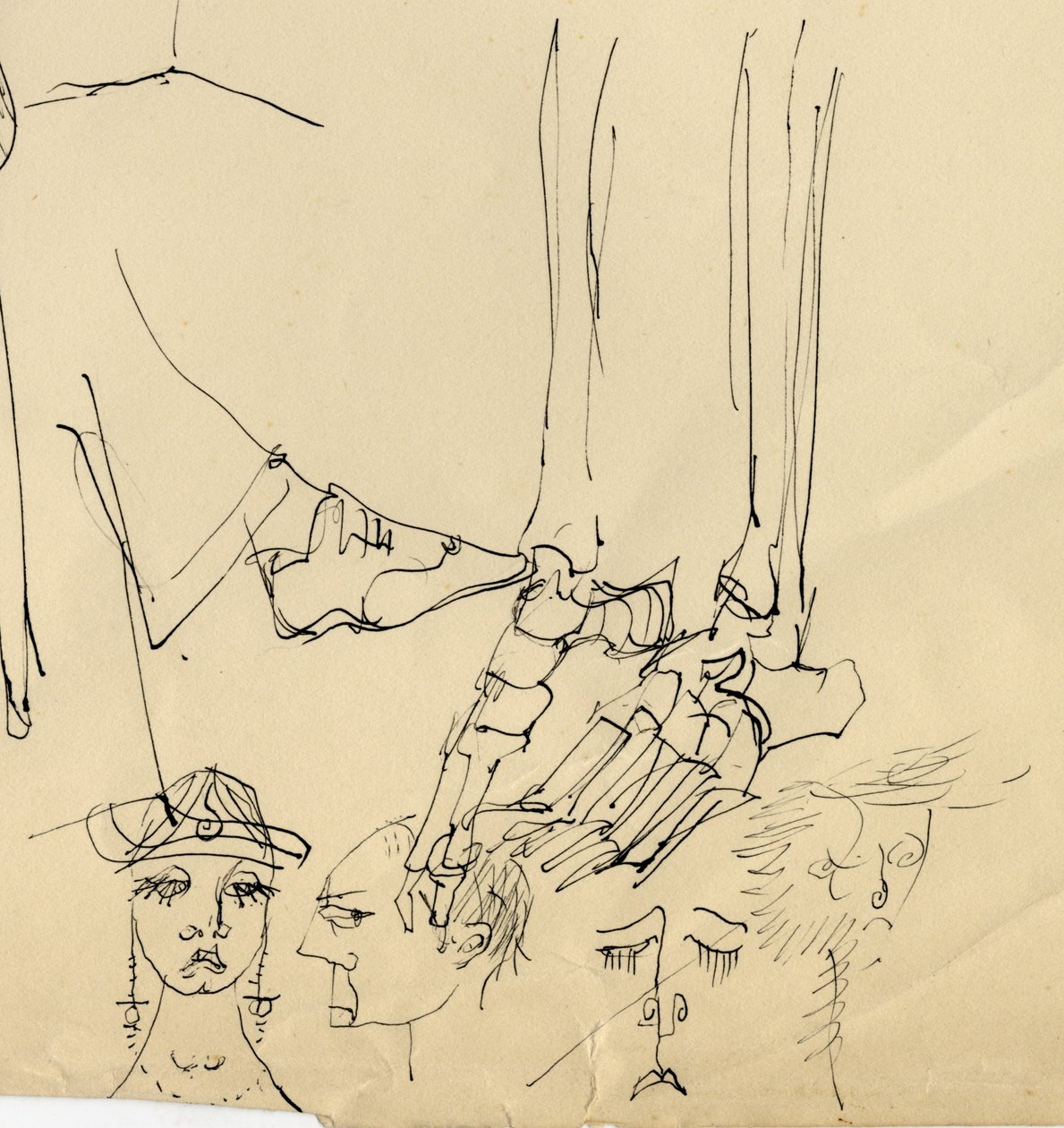 Ansikter og bein i foten, 1953. av Shirley Markham