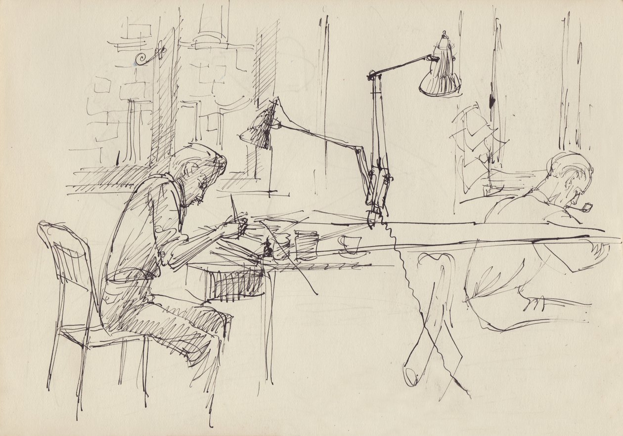 Grafisk designstudio, c1950. av Shirley Markham