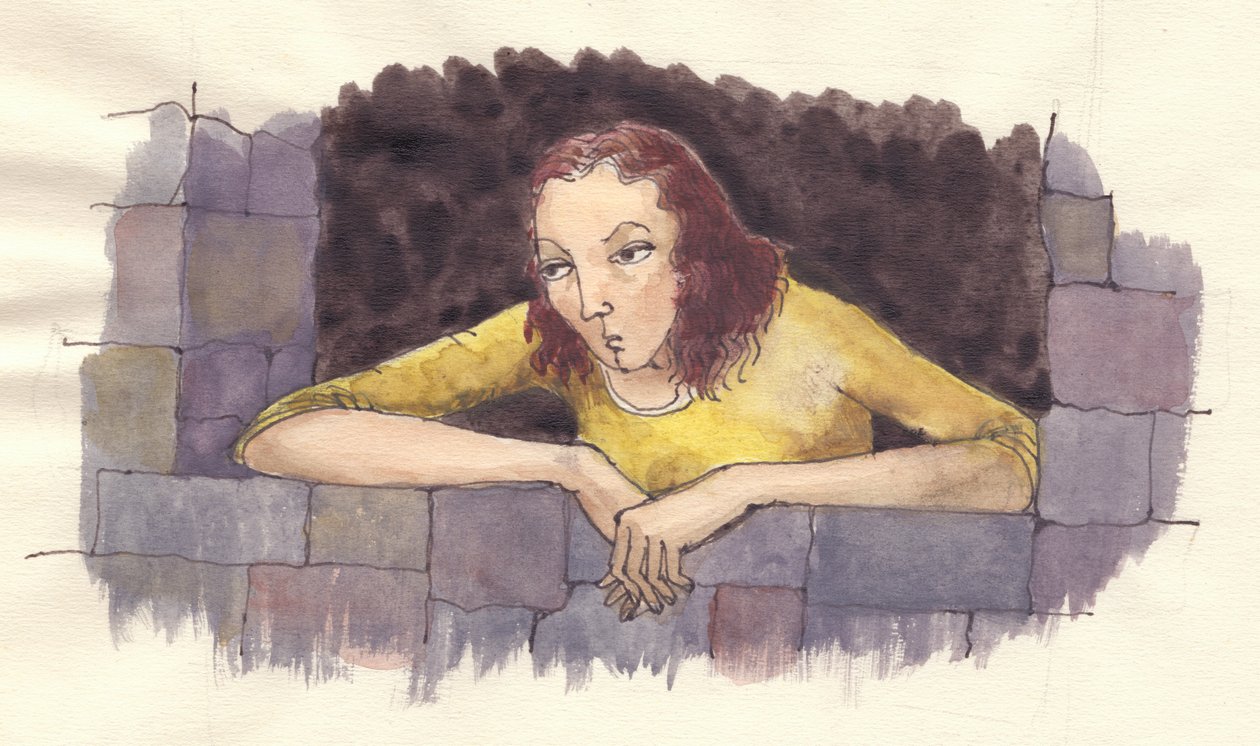 Gretten kvinne, ca 1950. av Shirley Markham