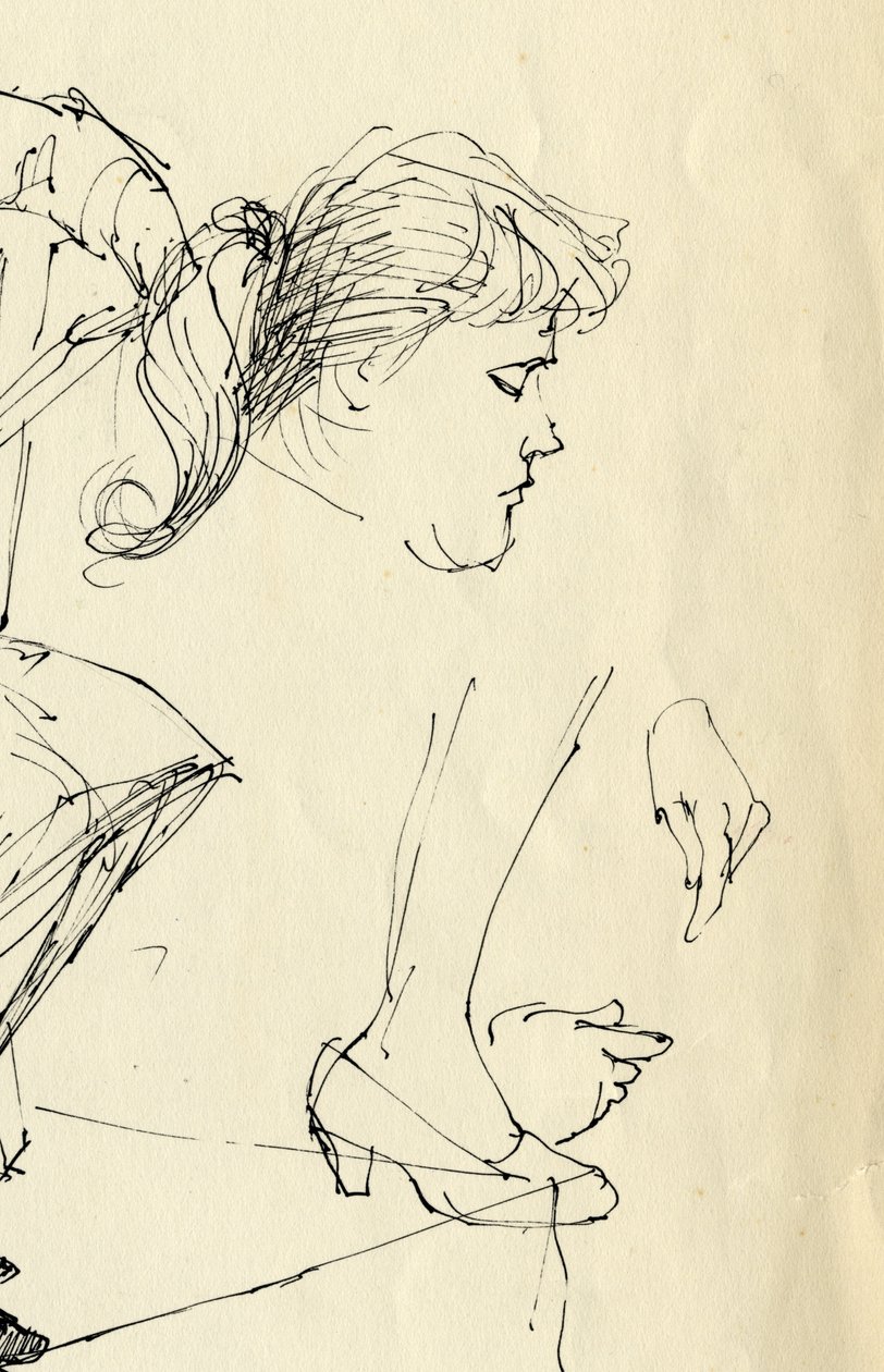 Hode, hender og fotdetalj, 1953. av Shirley Markham